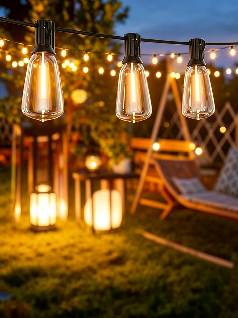 13 Small Backyard Decor Ideas That Look Amazing Without Grass 11 Globe String Lights