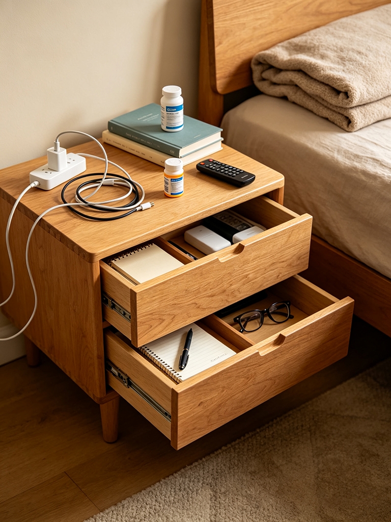 11 Small Bedroom Nightstands That Maximize Every Inch 10 Small Bedroom Nightstands Double Drawers