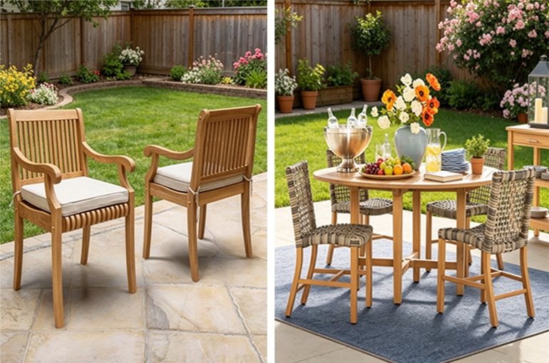 12 Modern Farmhouse Patio Furniture Ideas for a Cozy Outdoor Escape 10 Teak outdoor furniture sets