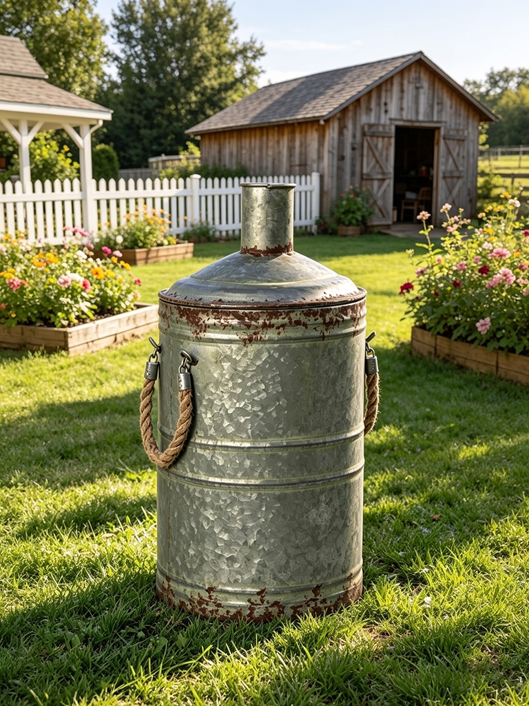 12 Modern Farmhouse Patio Furniture Ideas for a Cozy Outdoor Escape 16 zinc galvanized metal outdoor decor