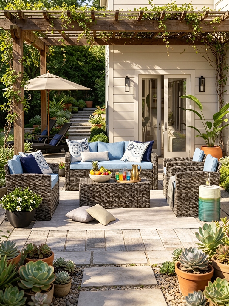 11 Best Patio Furniture Sets With Hidden Ottoman Storage for Small Spaces 10 Arlington Outdoor Wicker 7 Person Seating Group with Cushions & Storage