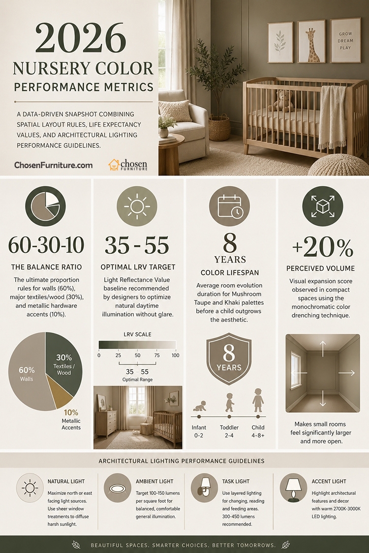 7 Best Nursery Color Palette for a Calm, Sleep-Friendly Baby Room (2026) 5 Best Nursery Color Palettes Infographic
