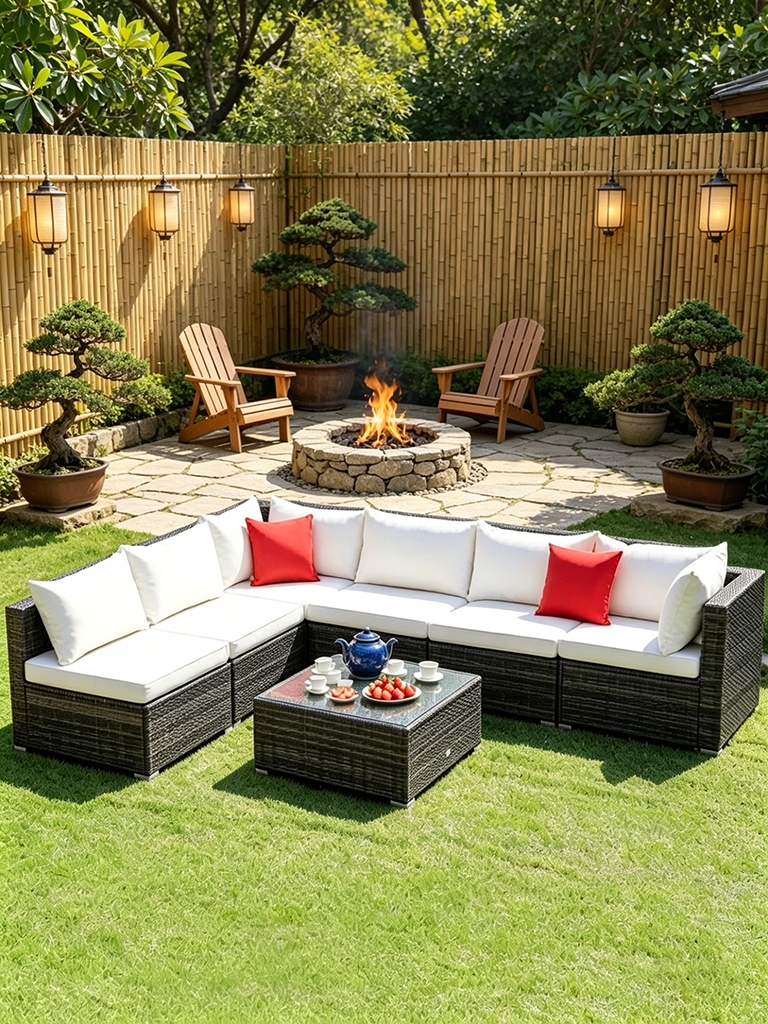 11 Best Patio Furniture Sets With Hidden Ottoman Storage for Small Spaces 9 Costway Patio Rattan Furniture Set Sectional Sofa