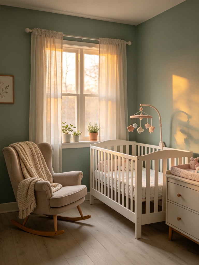 7 Best Nursery Color Palette for a Calm, Sleep-Friendly Baby Room (2026) 7 Best Nursery Color Palettes - Smoky Sage