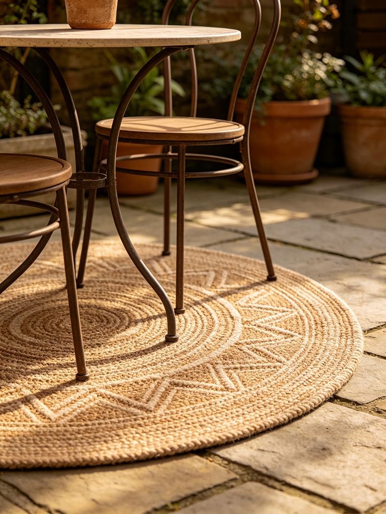11 Best Outdoor Rugs for Patio Seating Areas 10 Outdoor Rugs for Patio - Round Rugs for Bistro Seating