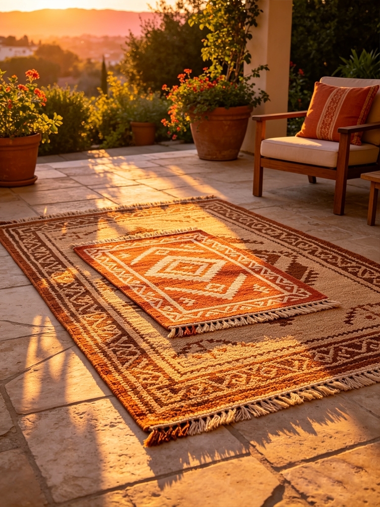 11 Best Outdoor Rugs for Patio Seating Areas 7 Outdoor Rugs for Patio - Layer a Small Rug Over a Large One