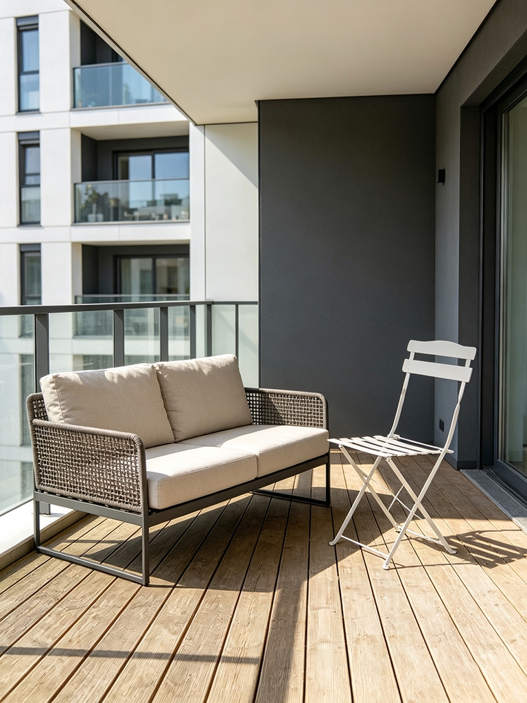 11 Small Apartment Balcony Furniture Ideas to Maximize Space 9 Small apartment balcony with wall-mounted folding table