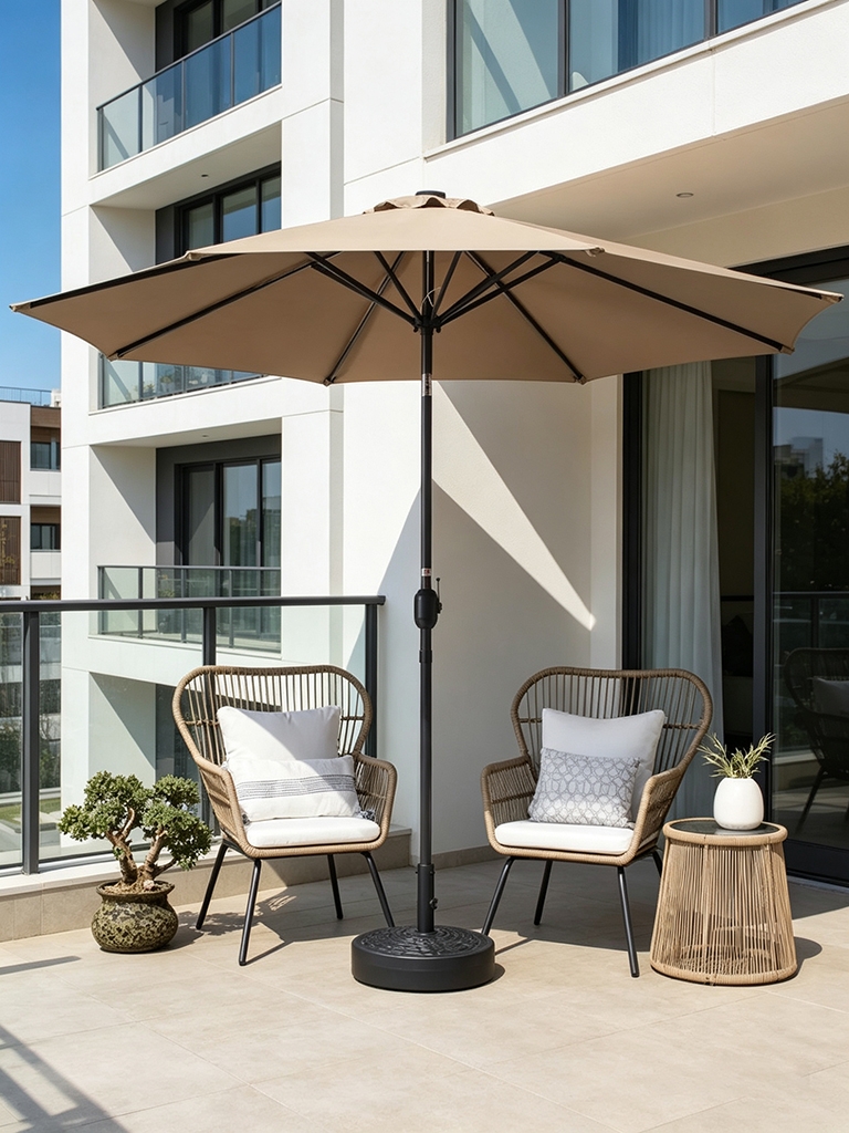 11 Small Apartment Balcony Furniture Ideas to Maximize Space 10 Small apartment balcony furniture ideas patio umbrella