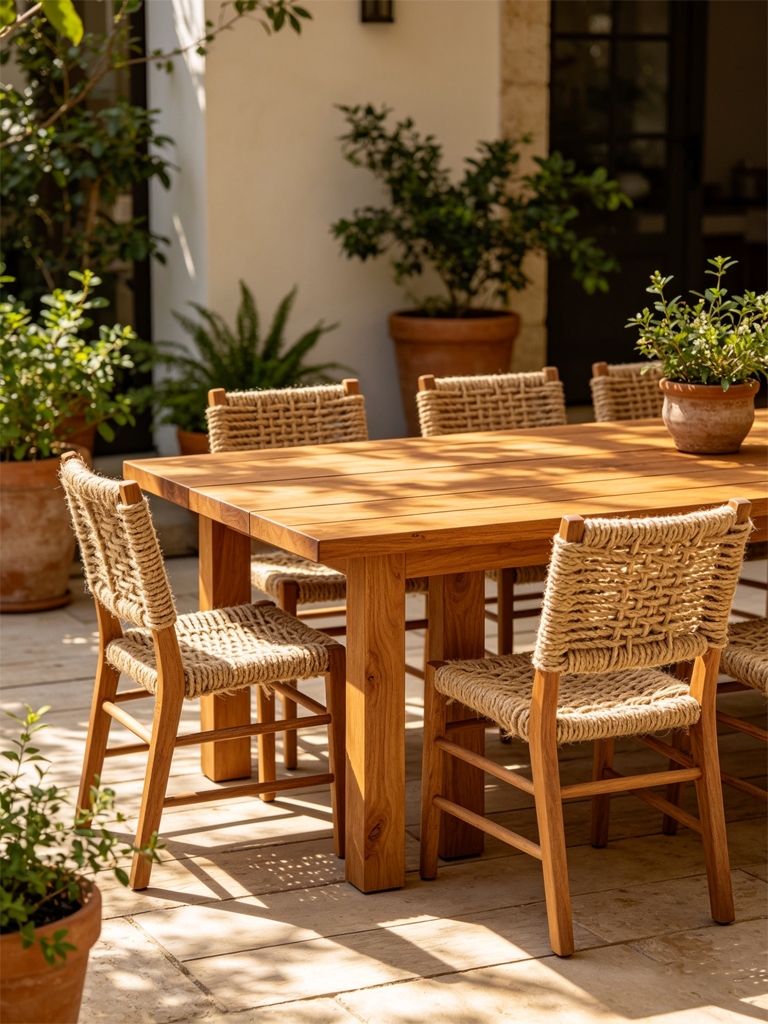 11 RH Outdoor Furniture Alternatives That Look Just as Luxurious 13 Teak and Rope Dining Chairs