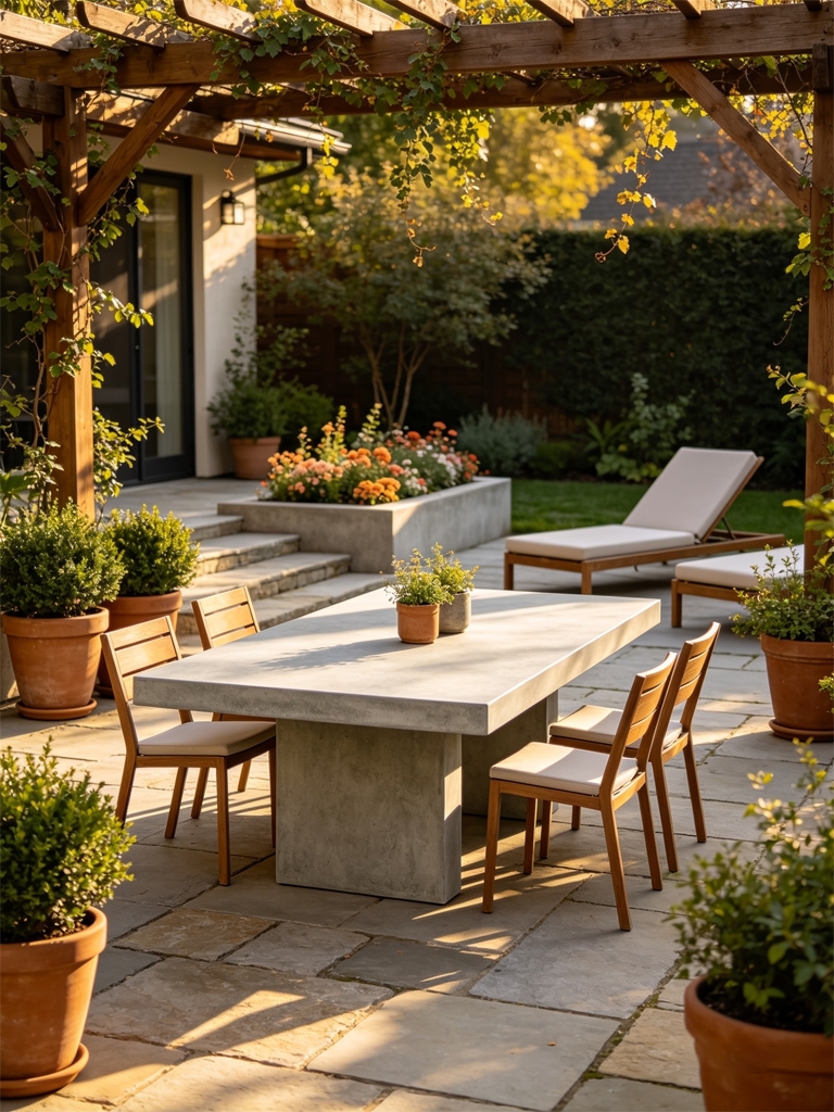 11 RH Outdoor Furniture Alternatives That Look Just as Luxurious 8 Waterfall-Edge Concrete Dining Table
