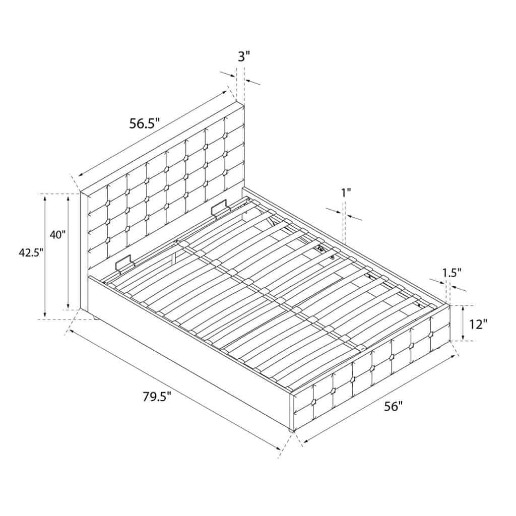 DHP Cambridge Upholstered Linen Platform Bed with Storage