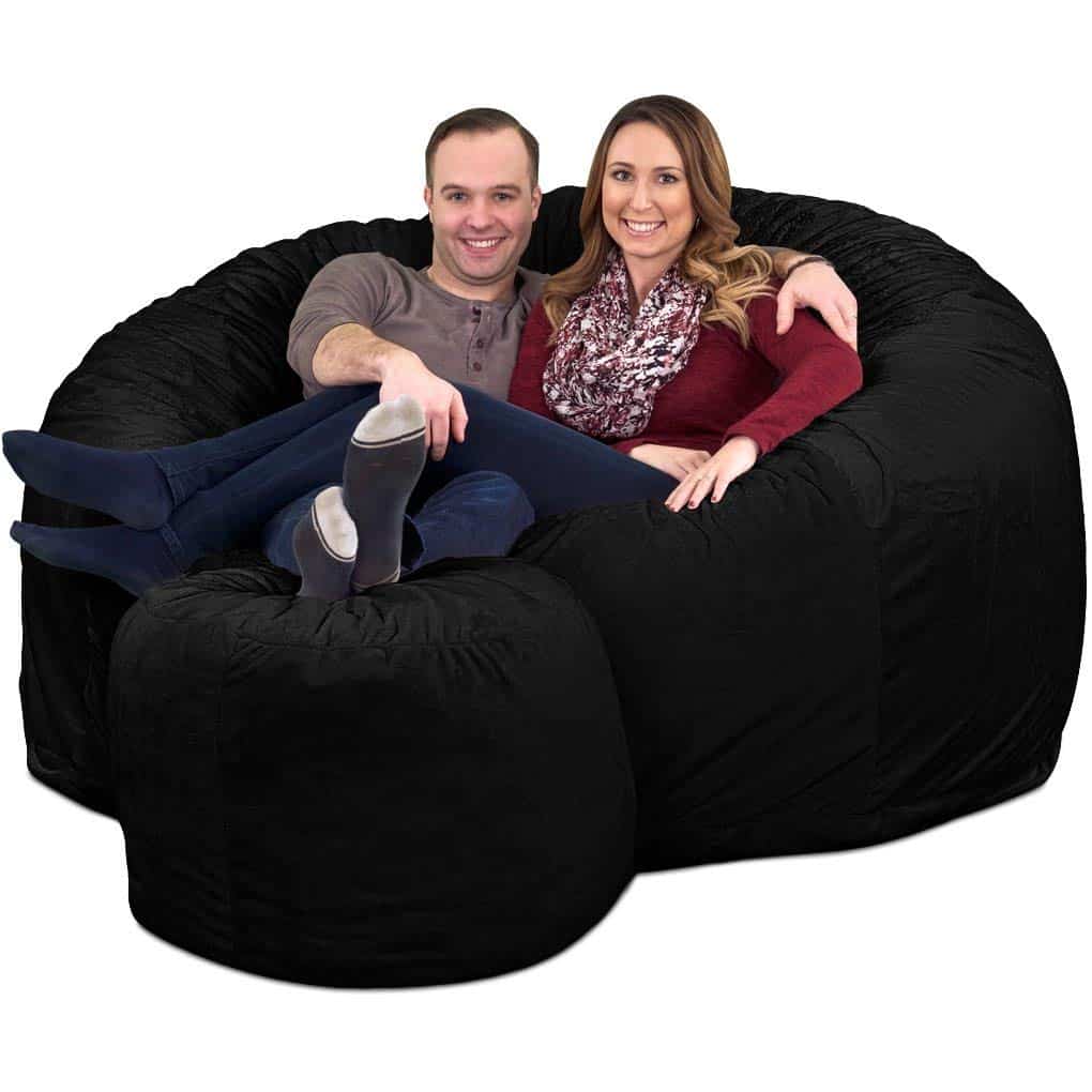 Ultimate Sack 6000 Giant Bean Bag Chair w/ Footstool - ChosenFurniture