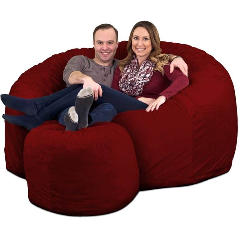 Ultimate Sack 6000 Giant Bean Bag Chair w/ Footstool ChosenFurniture