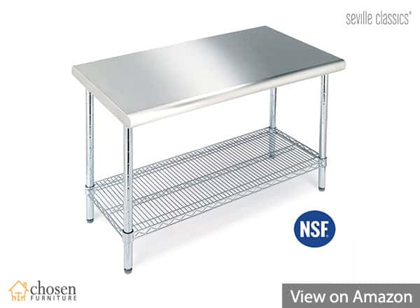 seville classics stainless steel professional kitchen cart cutting table