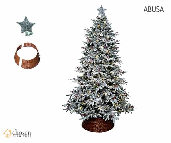 ABUSA Flocked Christmas Tree 9ft Pre-lit