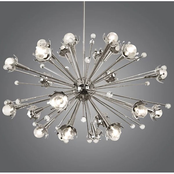 Robert Abbey Sputnik Pendant Nickel Finish with Crystal Accents