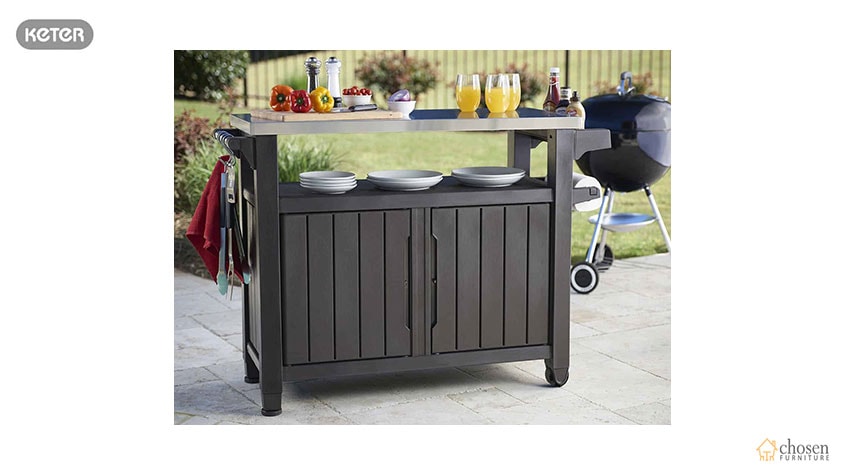 Keter Unity XL Outdoor BBQ Prep Station close