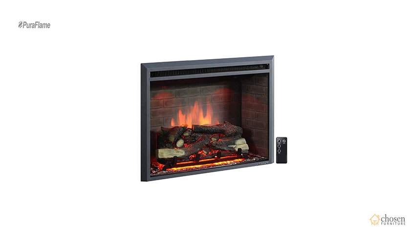 Pura Flame 33 Inch Electric Fireplace Insert insert