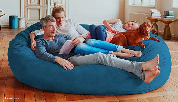 Lumaland Luxury 7-Foot Microsuede Giant Bean Bag Chair and Lounger