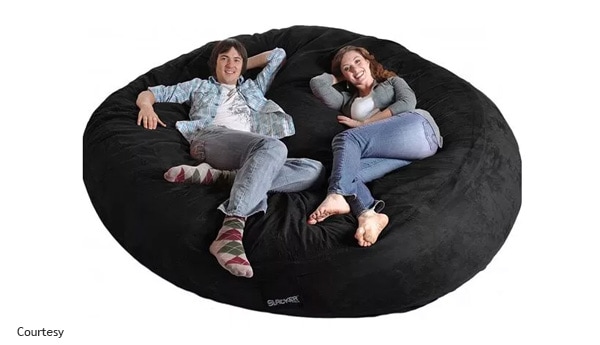 SLACKER Sack 8-Foot Round Microsuede Extra Large Bean Chair