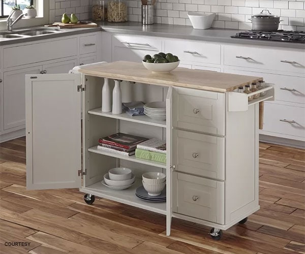 Kuhnhenn Kitchen Cart with Solid Wood Top