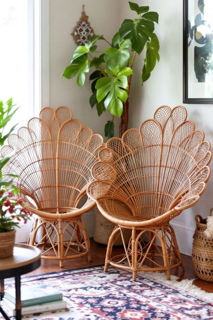 Boho Living Room Ideas - Peacock Chairs