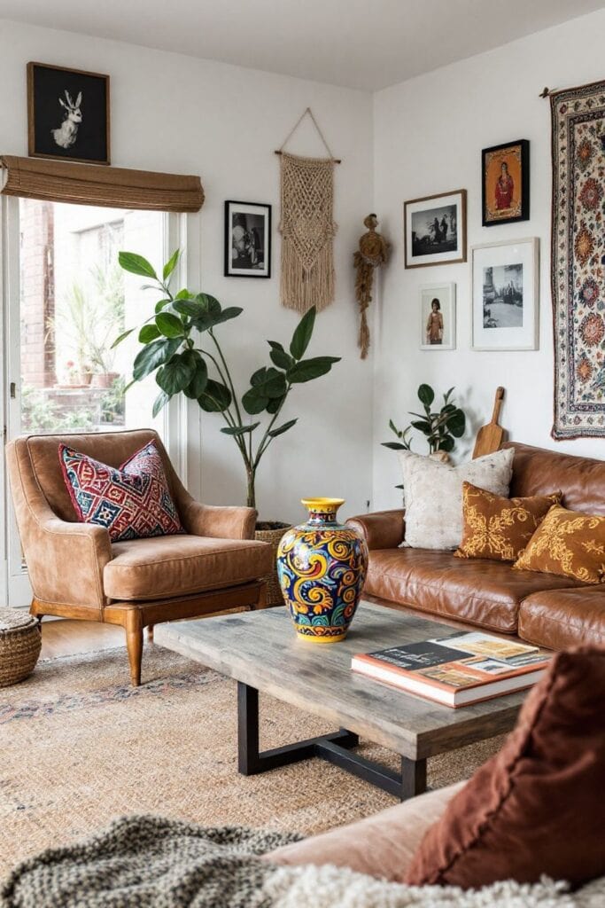 Boho Living Room Ideas - Old and New Furniture