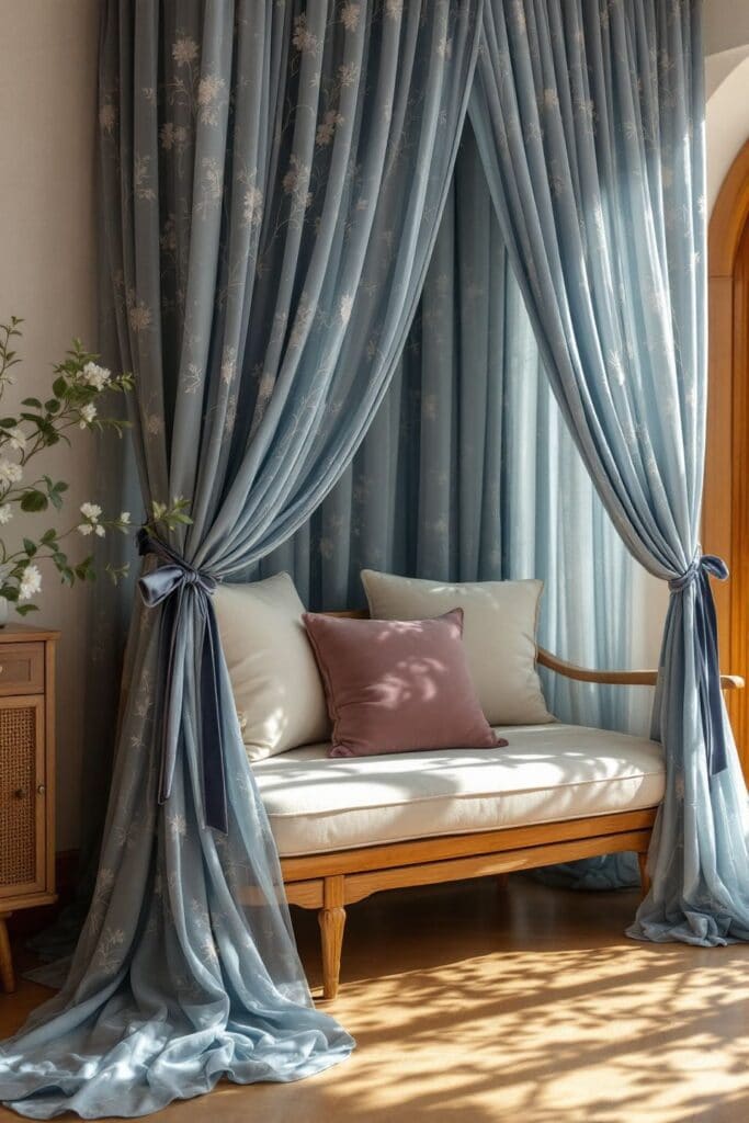 Boho Living Room Ideas - Canopy Drapes