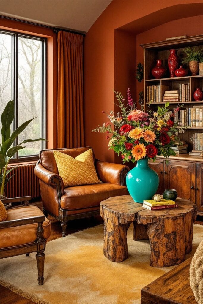 Boho Living Room Ideas - Earthy Color Palette
