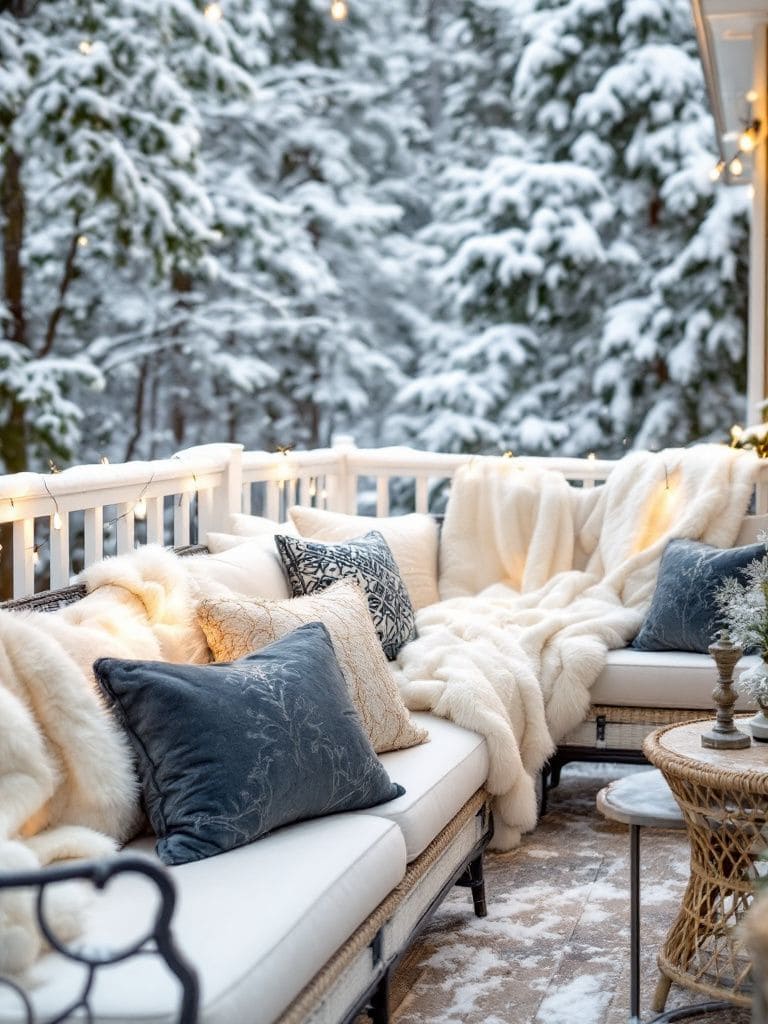 Winter Deck Decor Ideas - Faux Fur Accents