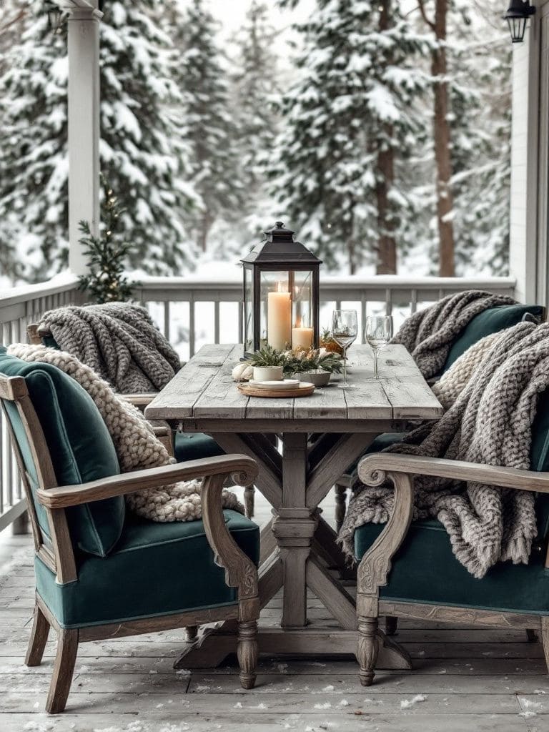 Winter Deck Decor Ideas - Outdoor Dining Area