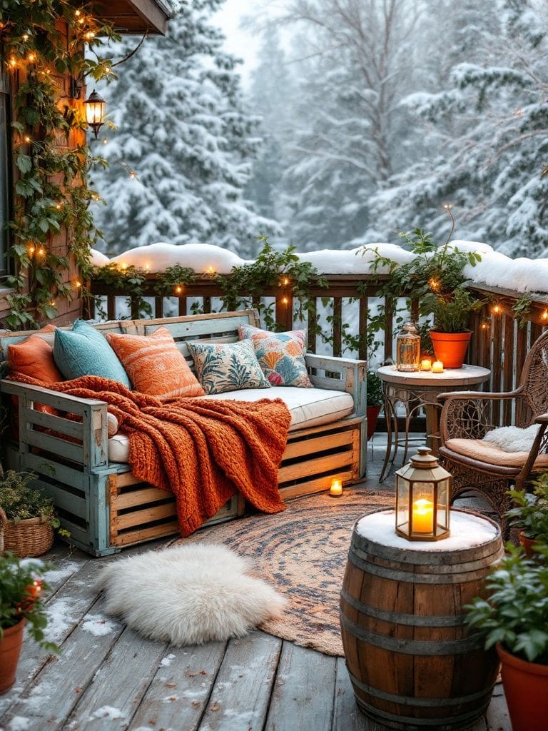 Winter Deck Decor Ideas - Upcycled Furniture