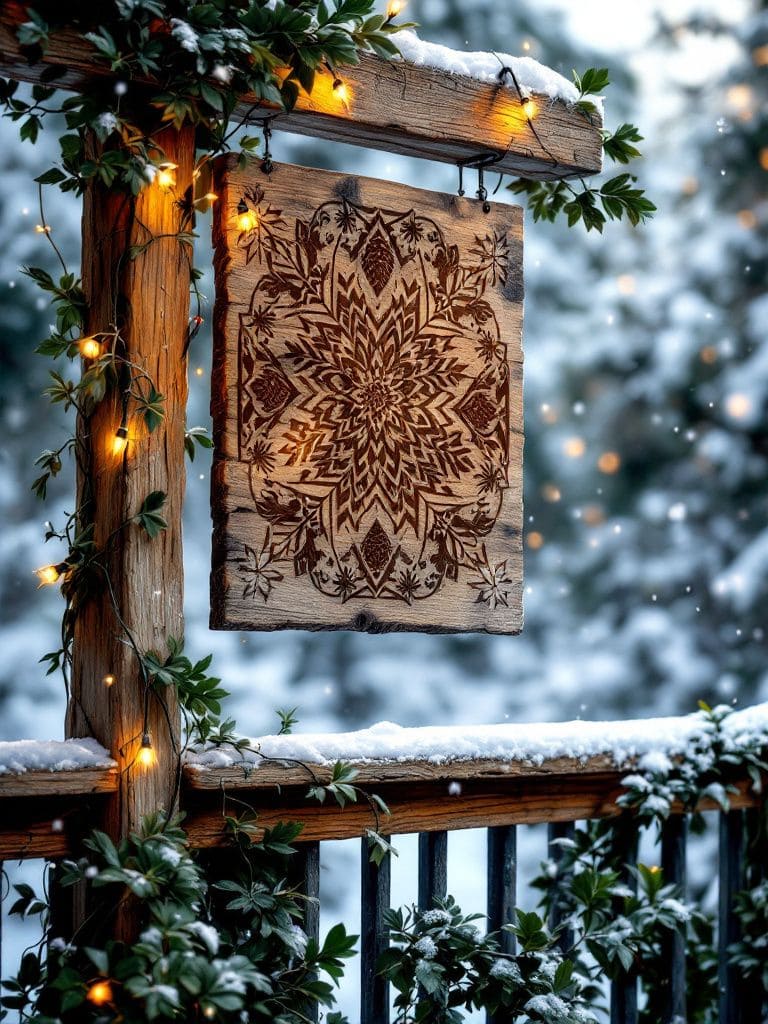 Winter Deck Decor Ideas - Reclaimed Wood Wall Art