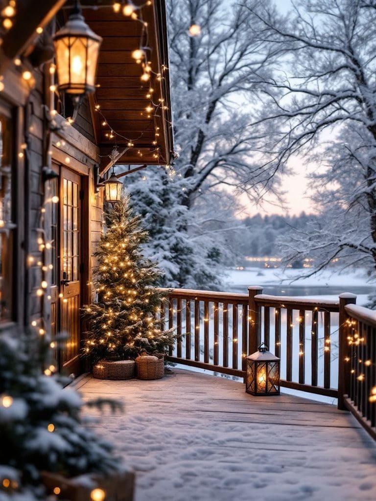 Winter Deck Decor Ideas - String and Ambient Lighting
