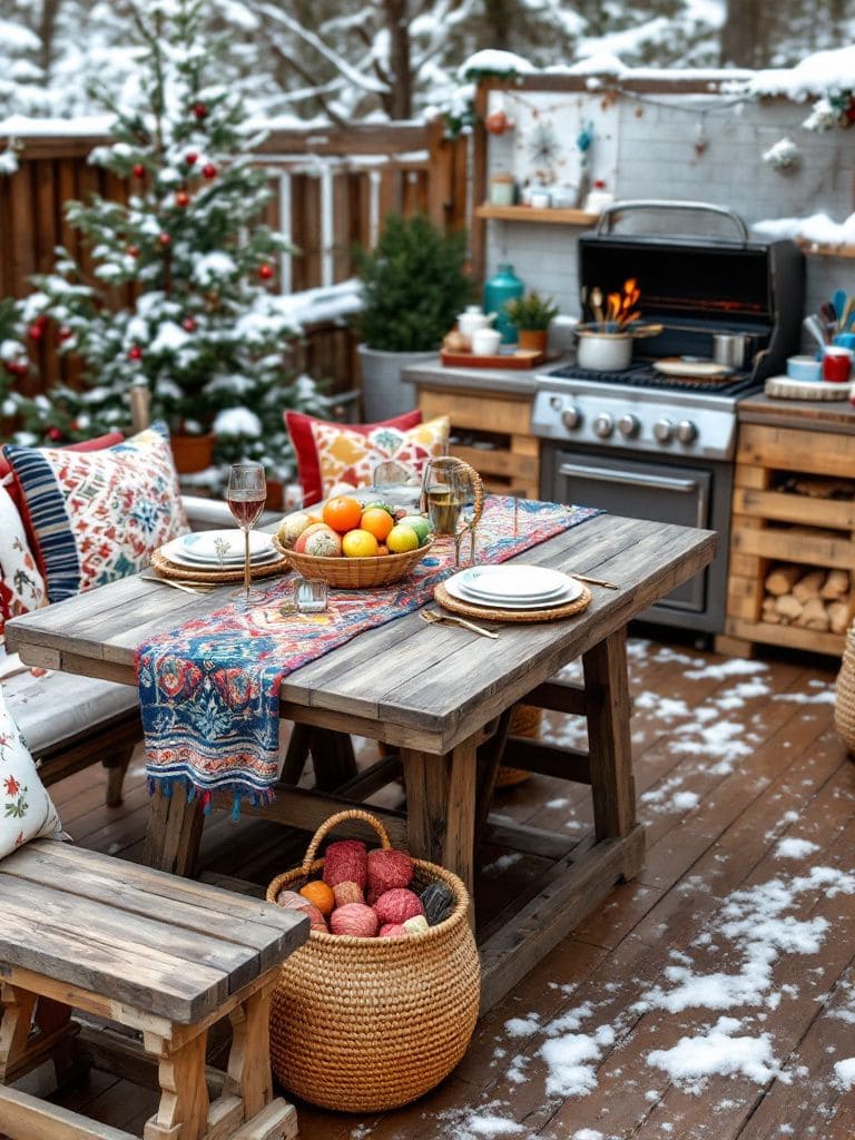 Winter Deck Decor Ideas - Outdoor Barbecue Area