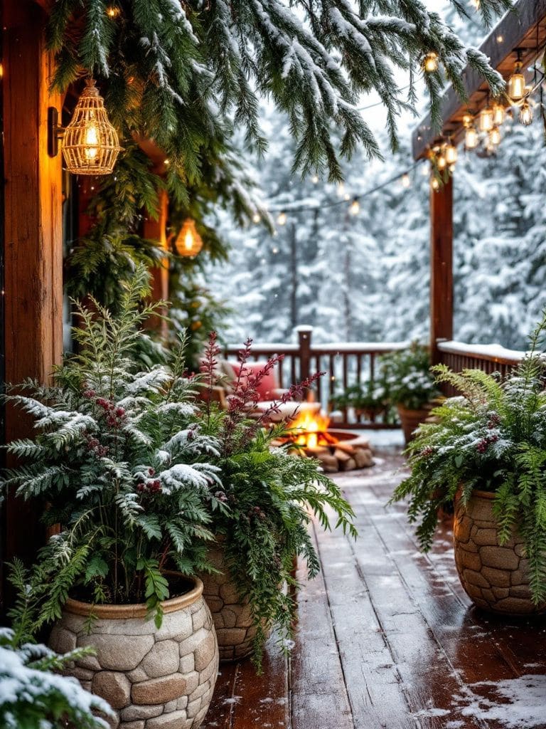 Winter Deck Decor Ideas - Winter Greenery