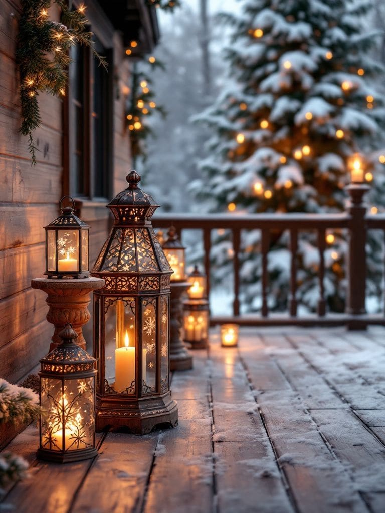 Winter Deck Decor Ideas - Lanterns and Candles