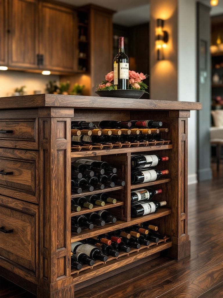 Wooden Kitchen Design Ideas - Built-In Wine Rack