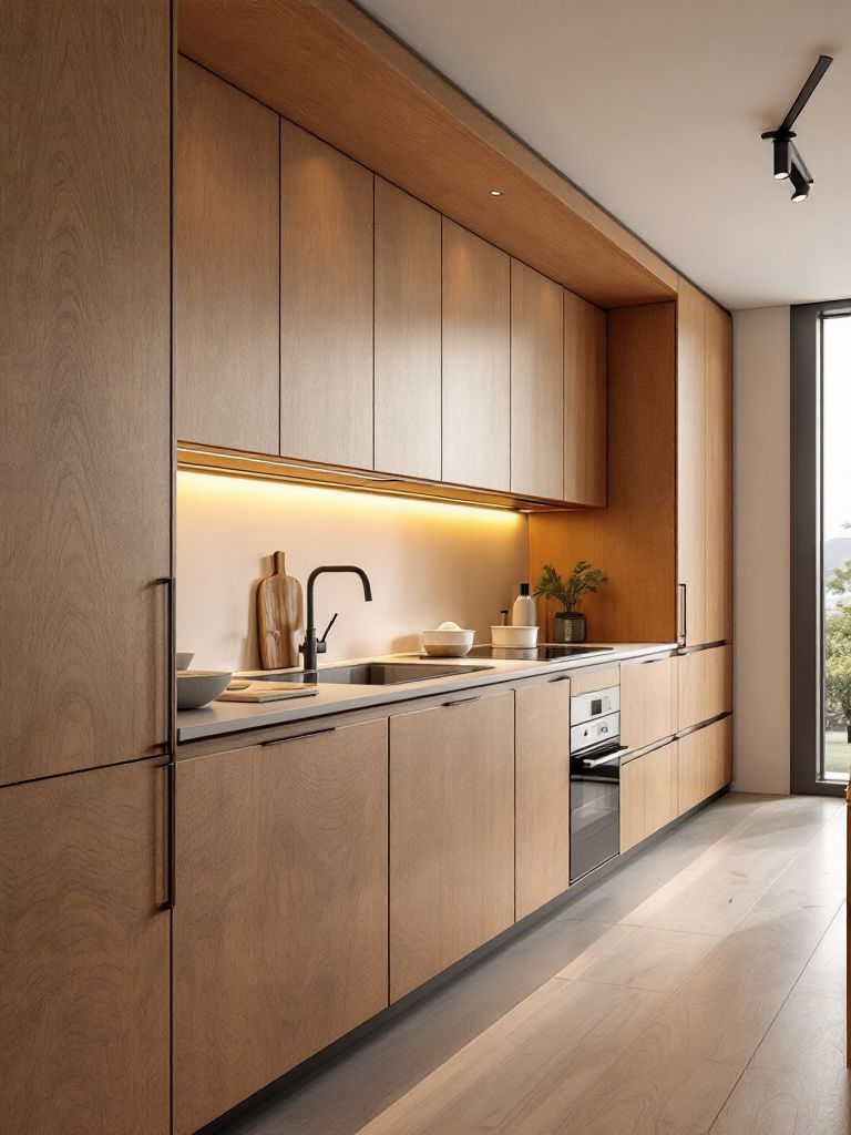 Wooden Kitchen Design Ideas - Handle-Free Cabinets