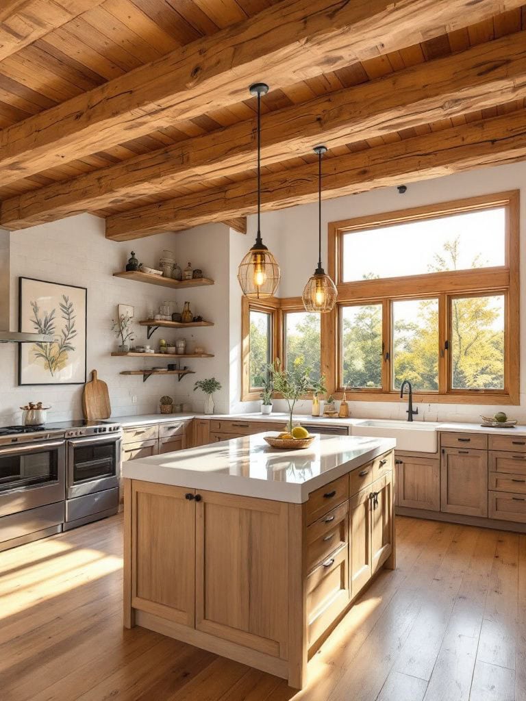 Wooden Kitchen Design Ideas - Exposed Beams
