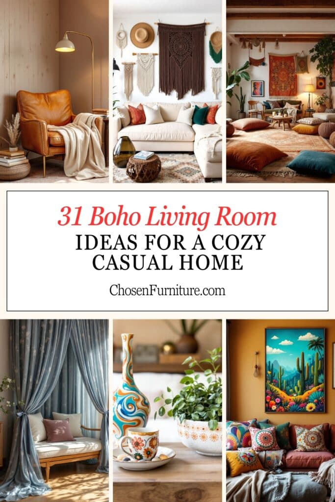 Boho Living Room Ideas Pin