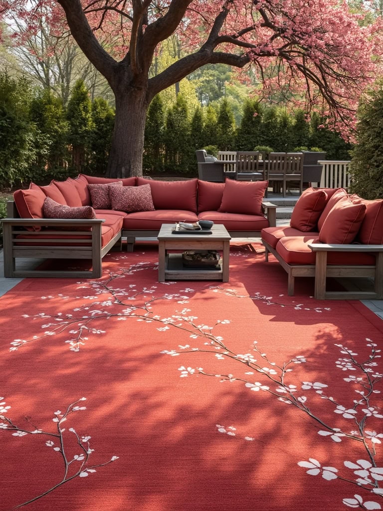 Cherry Red Color Home Decor - Outdoor Rugs