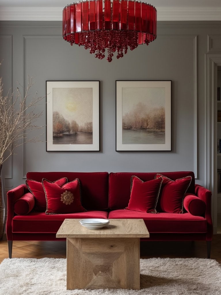 Cherry Red Color Home Decor - Color Pairing