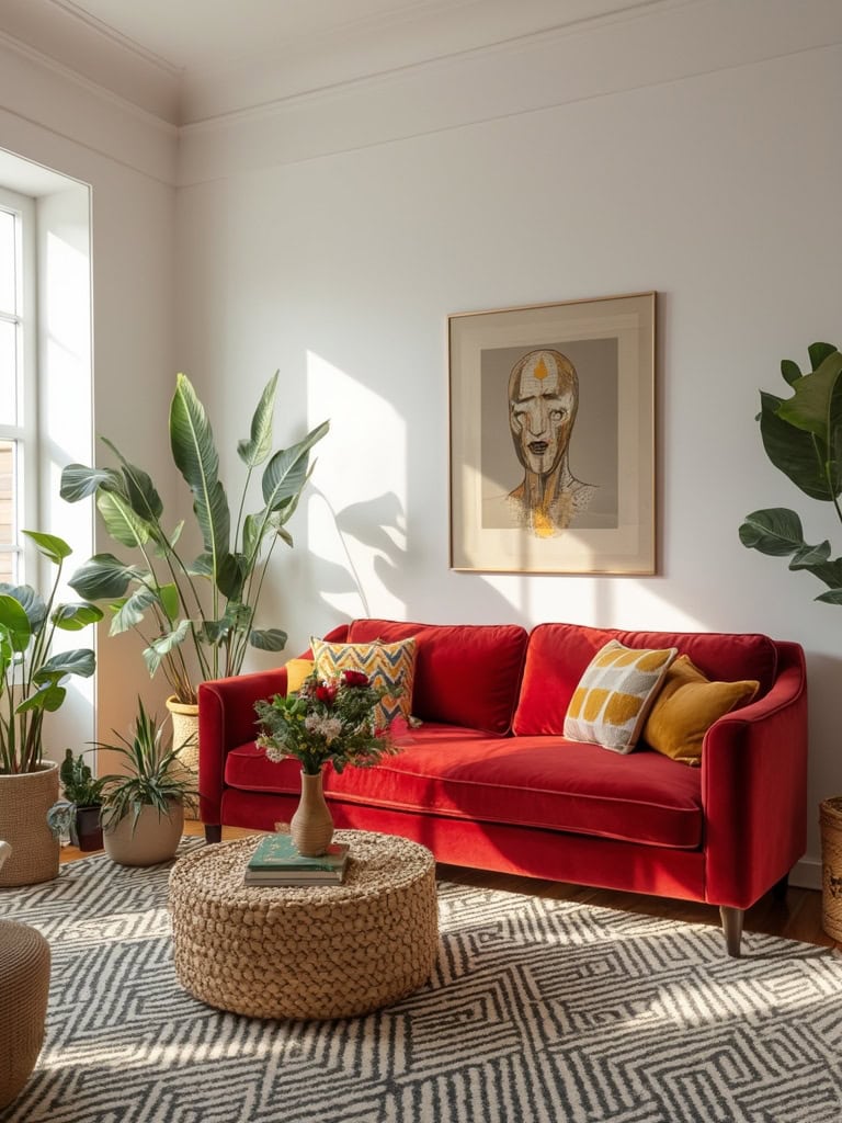 Cherry Red Color Home Decor - Sofas