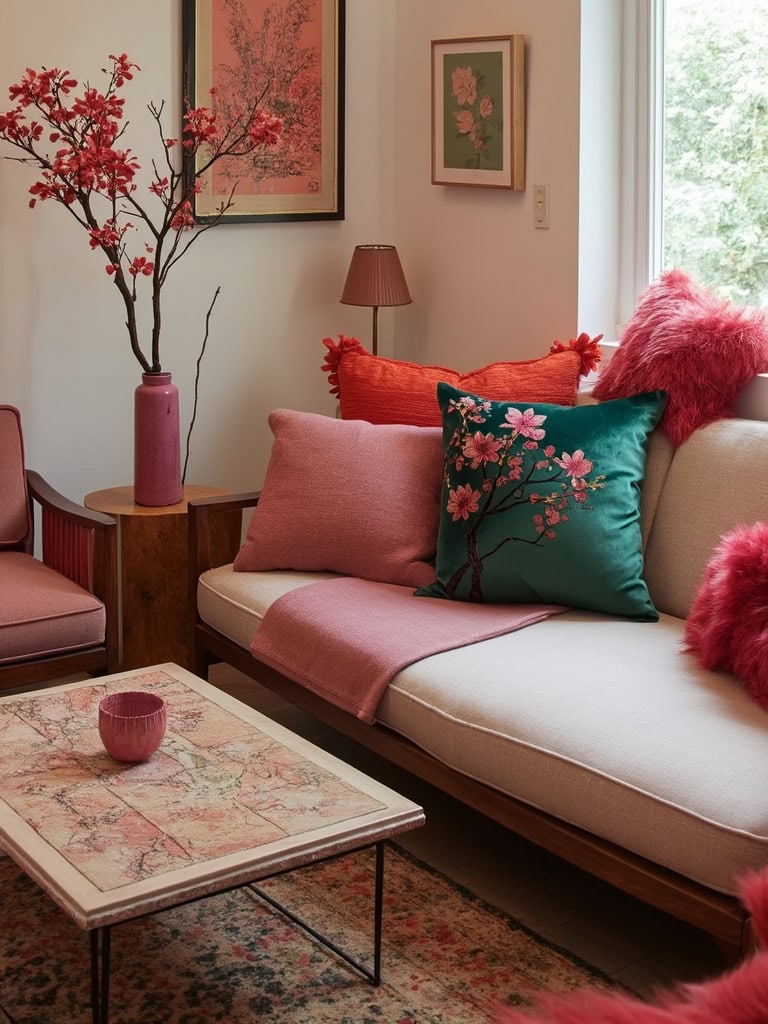 Cherry Red Color Home Decor - Throw Pillows