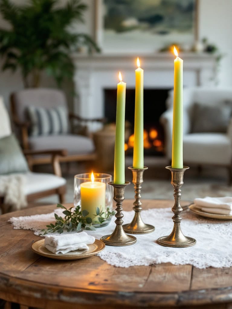 21 Inspiring Lime Cream Decor Ideas for a Sophisticated and Elegant Home 17 Lime Cream Color Decor Ideas - Candles
