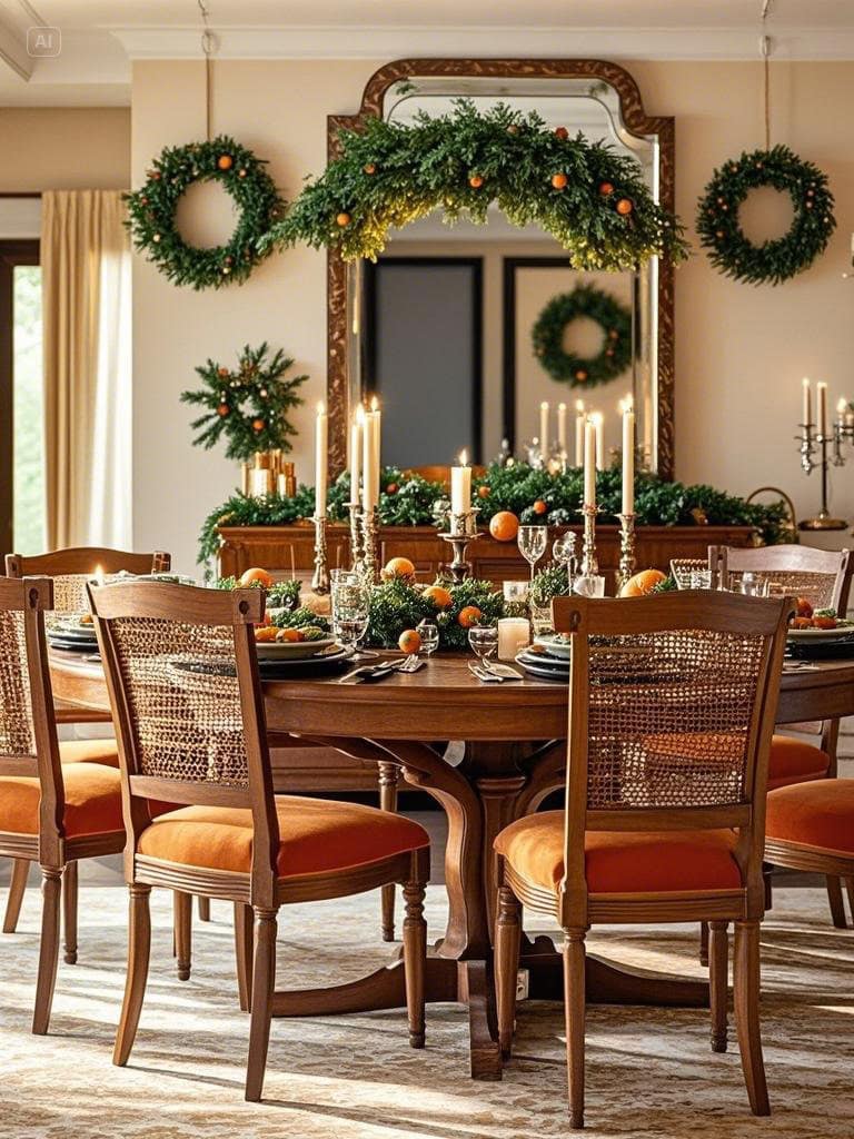 Dining Room Wall Decor Ideas - Seasonal Wreaths