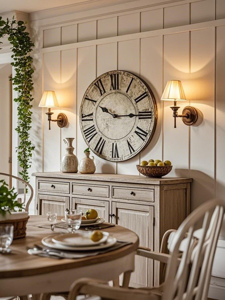 Dining Room Wall Decor Ideas - Vintage Clock Wall