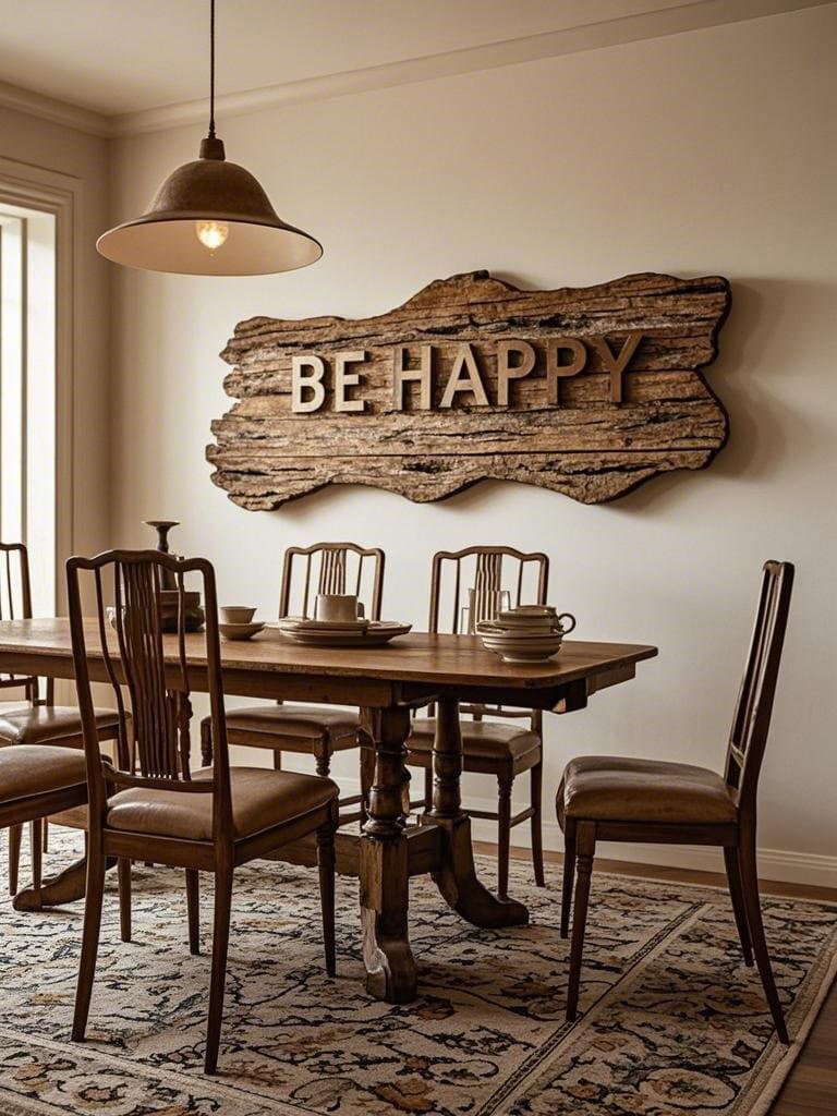 Dining Room Wall Decor Ideas - Wood Sign