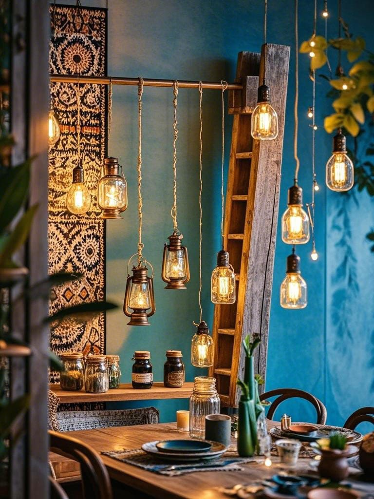 Dining Room Wall Decor Ideas - String Lights